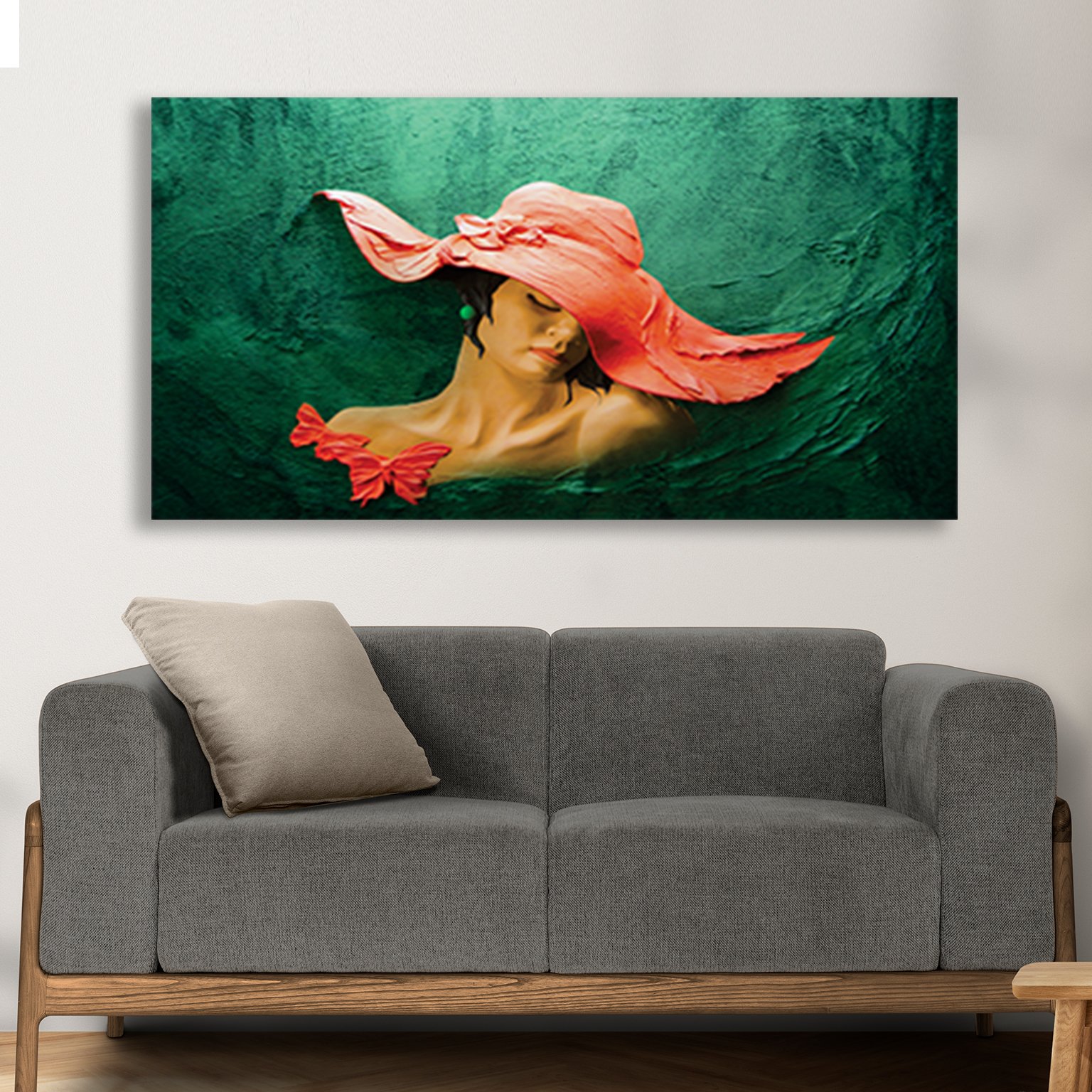 Classic Lady with a hat Premium Canvas wall painting decorative masterpiece for home decor